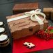 Gift box for an accountant "Palette of flavors - Elite" in a wooden box with engraving, 6 sugar-free desserts